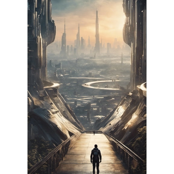 Look into The Future Digital Painting I - 12" x 18" Art Print Wall Decor