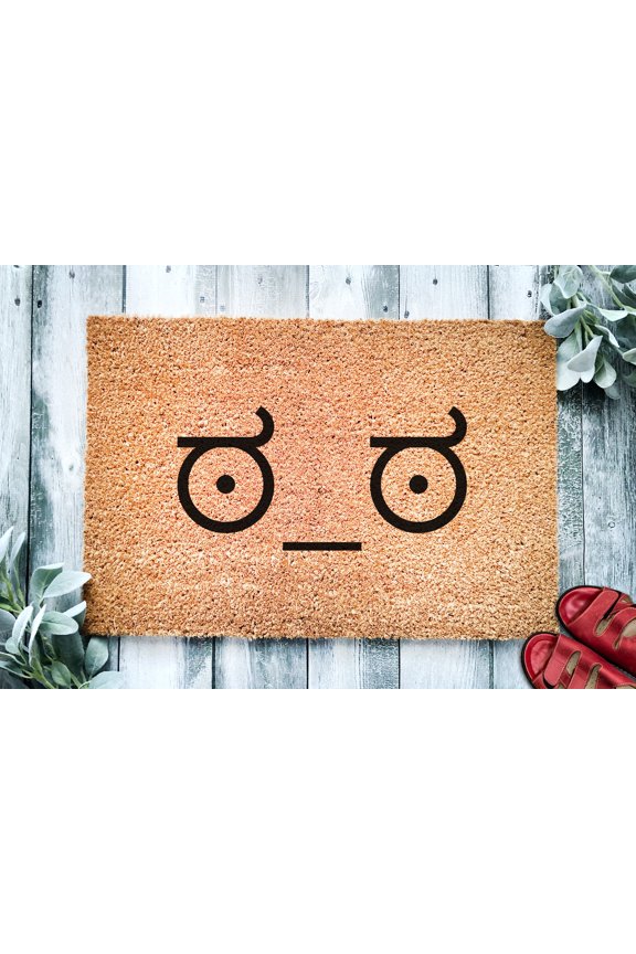 Look of Disapproval ?_? | Funny Unicode Meme Doormat | Welcome Mat | Funny Door Mat | Funny Gift | Home Doormat | Funny Rug | Front Door Rug