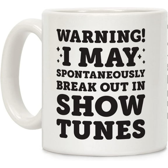 LookHUMAN Music Coffee Mug - Funny Coffee Mugs Adult Humor, Double-Sided Print Ceramic Coffee Cups for Musical Theater Lovers, Dishwasher Safe Novelty Coffee Mugs for Women & Men, 11oz