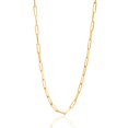 thumbnail image 1 of 24 Inch Gold Tone Paper Clip Chain Necklace - Stainless Steel Link Chain for Layering Jewelry Necklace Gold, 1 of 7