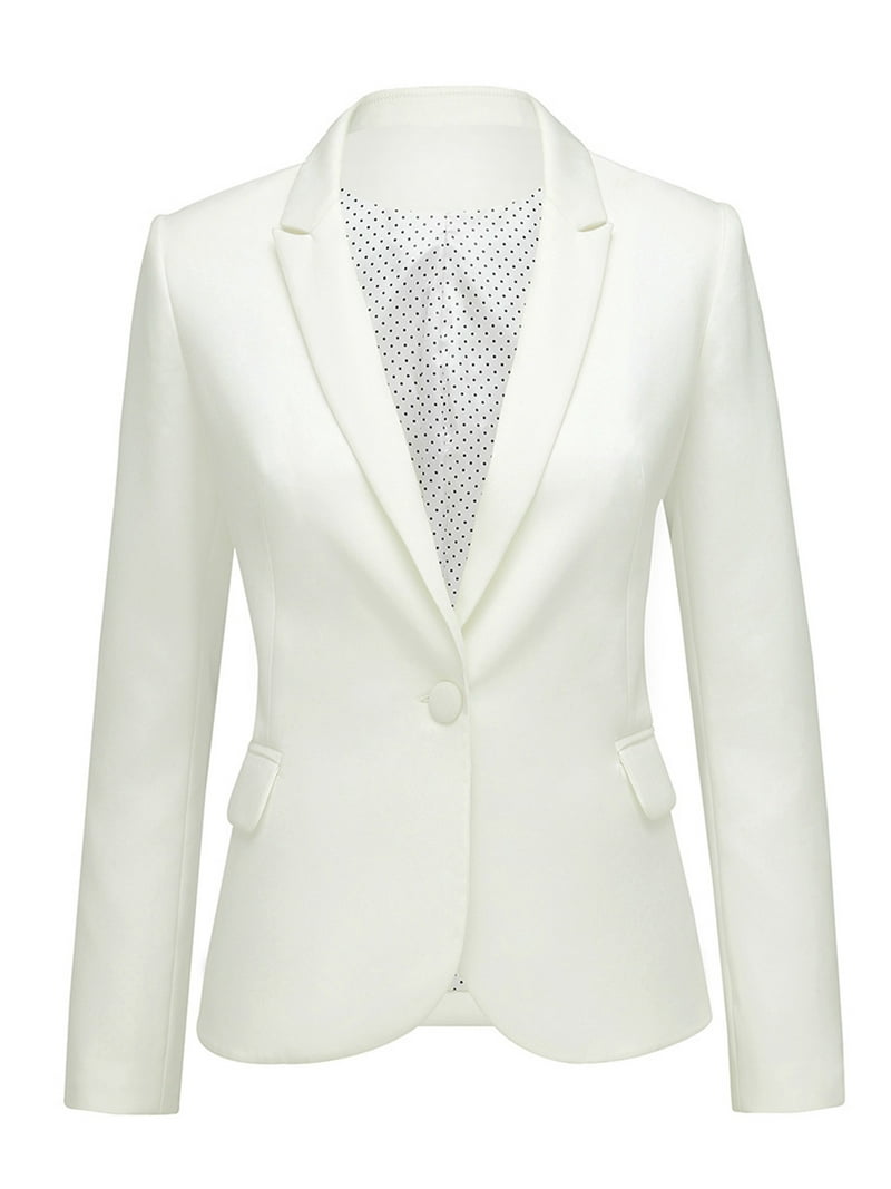 LookbookStore Women's Long Office Open Front Blazer, Casual Button