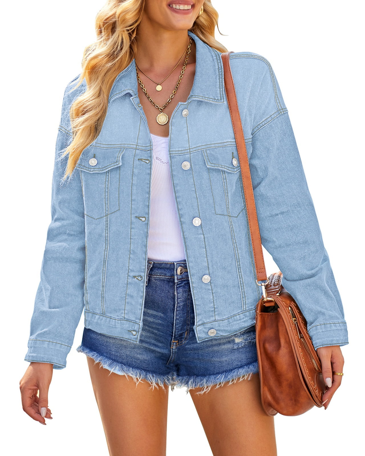 Fitted distressed denim jacket discount