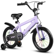 Lookfly 14" Kids Bike for Boys and Girls with Removable Training Wheels,Children's Cicycle,Purple