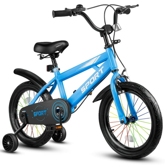 Lookfly 14" Kids Bike for Boys and Girls with Removable Training Wheels,Children's Cicycle,Blue