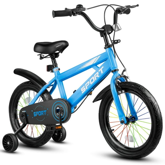 Lookfly 14" Kids Bike for Boys and Girls with Removable Training Wheels,Children's Cicycle,Blue