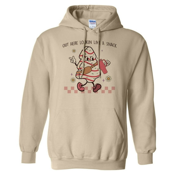 Lookin' Like a Snack Christmas Hoodie Sweatshirt Unisex Medium Sand