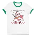 thumbnail image 1 of Lookin' Like a Snack Christmas Ringer Tee Shirt Unisex Large White/Kelly Green, 1 of 5