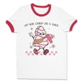 thumbnail image 1 of Lookin' Like a Snack Christmas Ringer Tee Shirt Unisex X-Large White/Red, 1 of 5