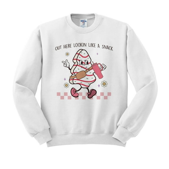 Lookin' Like a Snack Christmas Sweatshirt Unisex 2X-Large White