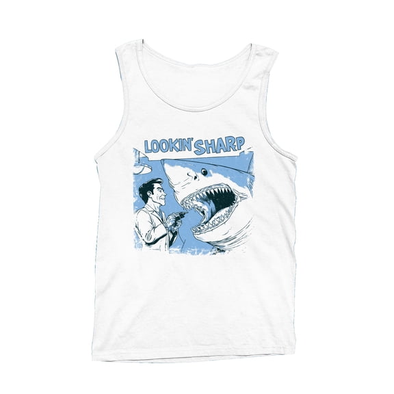 Lookin' Sharp Barber Shark Humor Men's Tank Top