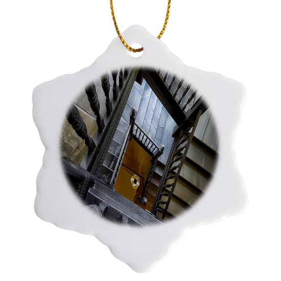 3drose, Looking Down, 3 inch Snowflake Porcelain Ornament