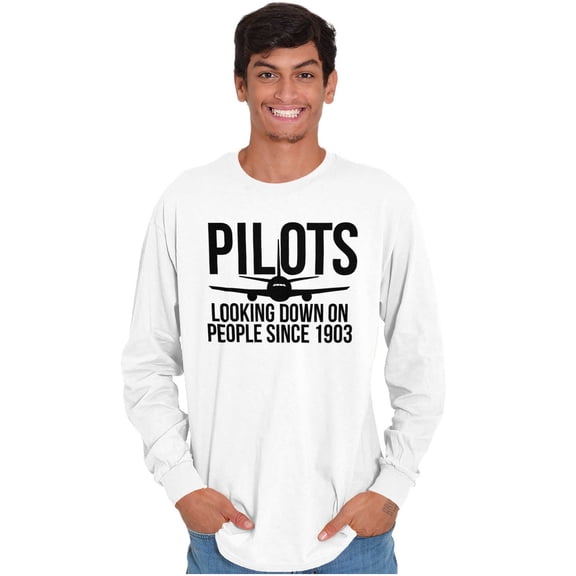 Looking Down On People 1903 Pilot Long Sleeve TShirt Men Women Brisco Brands S