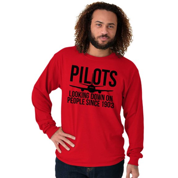 Looking Down On People 1903 Pilot Long Sleeve TShirt Men Women Brisco Brands X