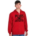 thumbnail image 1 of Looking Down On People 1903 Pilot Unisex Plus Size Zip Hoodie Brisco Brands 2X, 1 of 6