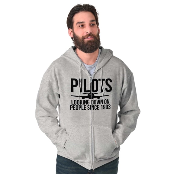 Looking Down On People 1903 Pilot Zip Up Hoodie Men's Women's Brisco Brands S