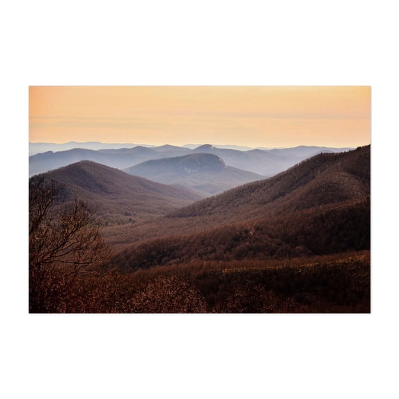 Looking Glass Rock - North Carolina Photography Landscape Mountain Nature Scenic Sunset Wilderness Autumn Unframed Wall Art Print 20 x 30 inches