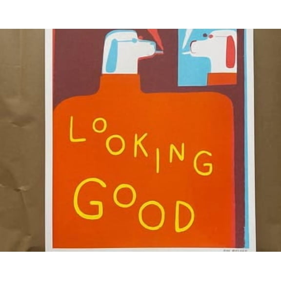 Looking Good Dog Risograph Art Poster, Poster Home Decor , Poster Print Only