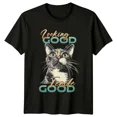 thumbnail image 1 of Looking Good Feeling Good Cat Portrait Graphic T-Shirt, 1 of 2