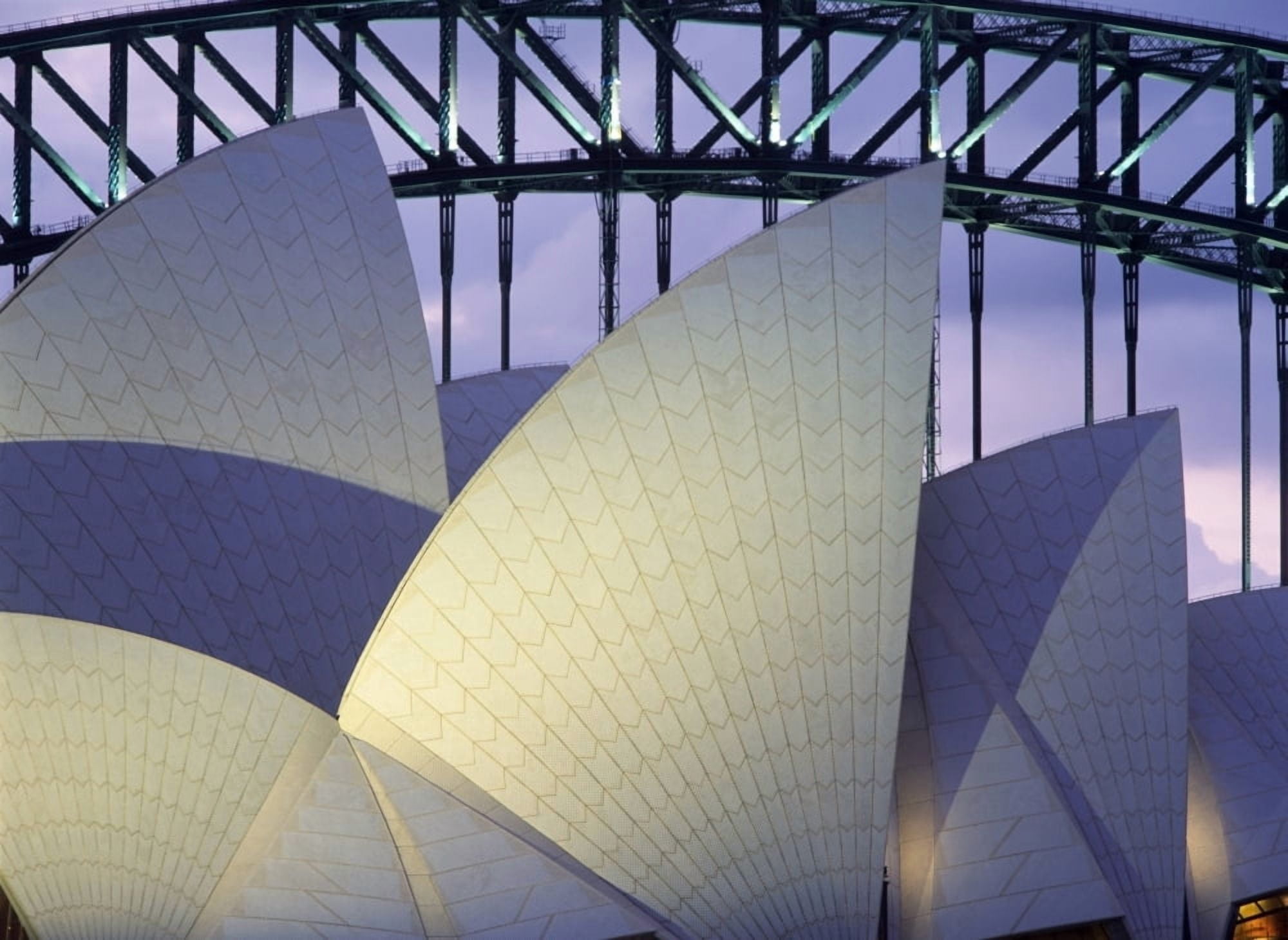 Looking Over The Opera House To The Sydney Harbor Bridge Close Up Canvas Art - Ian Cumming Design Pics (16 x 12)