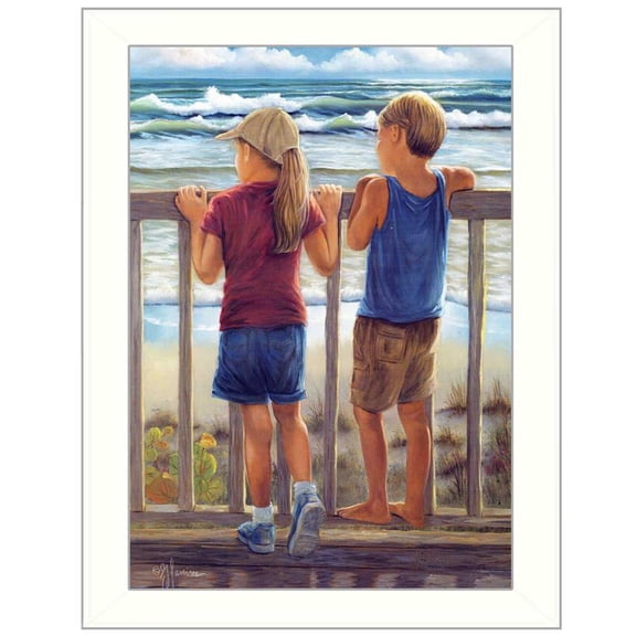 Looking Over the Rail By Georgia Janisse Printed Wall Art Wood Multi-Color
