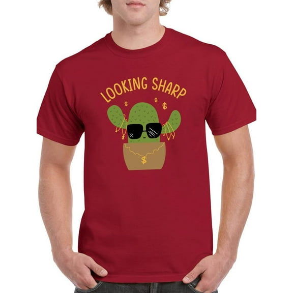 Looking Sharp Cool Cactus T-Shirt Men -Smartprints Designs, Male Large