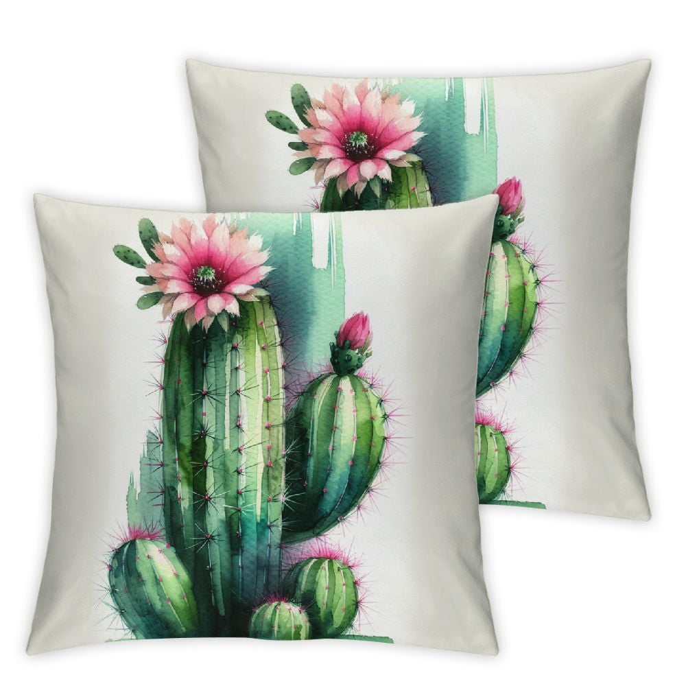 Looking Sharp Funny Quote Pillow Covers Watercolor Green Plant Cactus ...