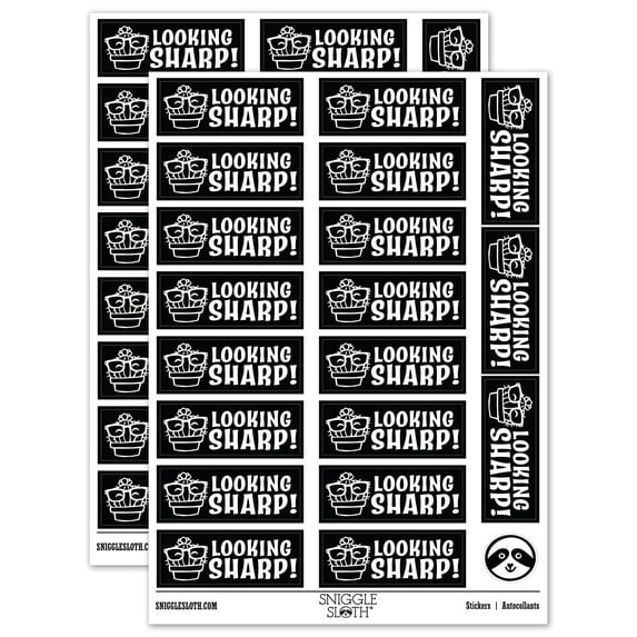 Looking Sharp Nerdy Cactus Teacher Student School Sticker Set - Black - Matte Finish - 2.00" Large