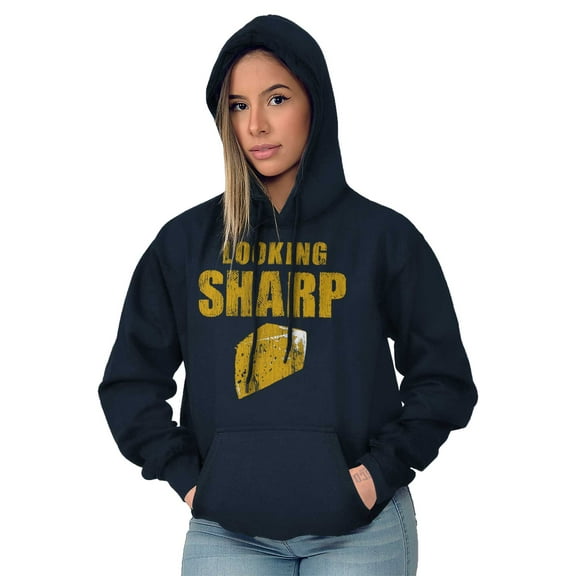 Looking Sharp cheddar Cheese Pun Gym Hoodie Sweatshirt Women Men Brisco Brands S