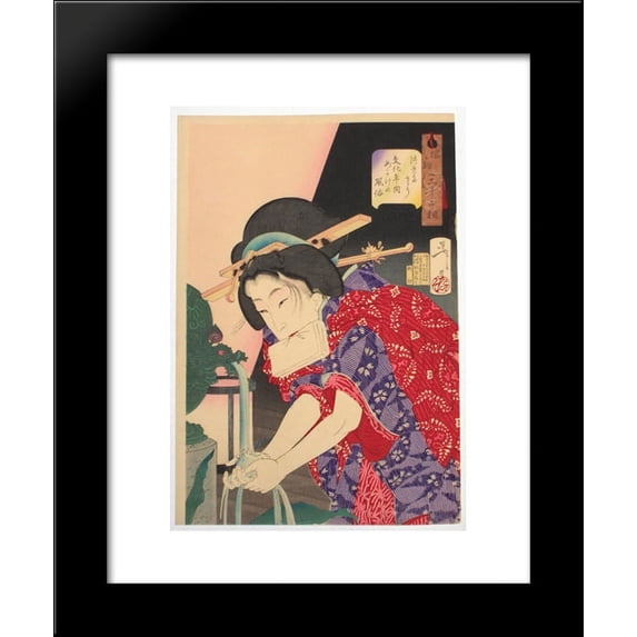 Looking chilly - The Appearance of a concubine of the Bunka Era 20x24 Framed Art Print by Tsukioka Yoshitoshi