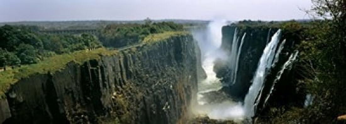 Looking down the Victoria Falls Gorge from the Zambian side Zambia Canvas Art - Panoramic Images (18 x 7)