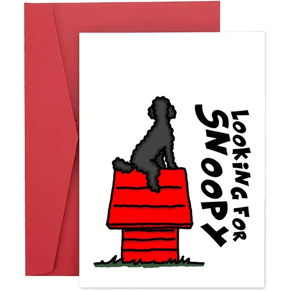 Looking for Snoopy Greeting Card  Fun Card with Peanuts Theme Design  Blank Inside, Envelope Included  Perfect for Dog Lovers and Fans of Snoopy