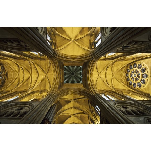 Looking up at a cathedral ceilingTruro cornwall england Canvas Art - James Ingham  Design Pics (38 x 24)