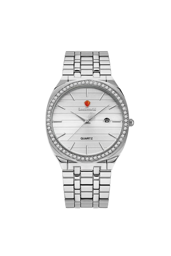 Classic Diamond Gold Watches for Men, Stainless Steel Waterproof Dress Watch, Men's Quartz Analog Wristwatch