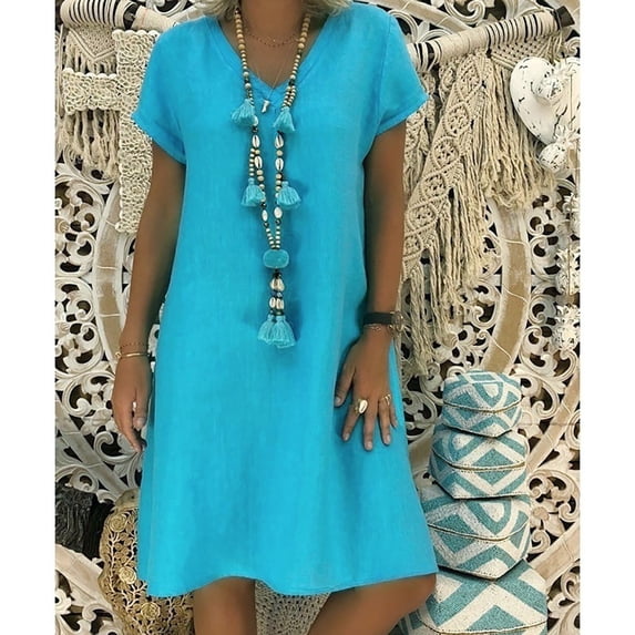 Looligat Sundresses for Women,Women Summer Style Feminino Vestido T-shirt Cotton Casual Plus Size Ladies Dress