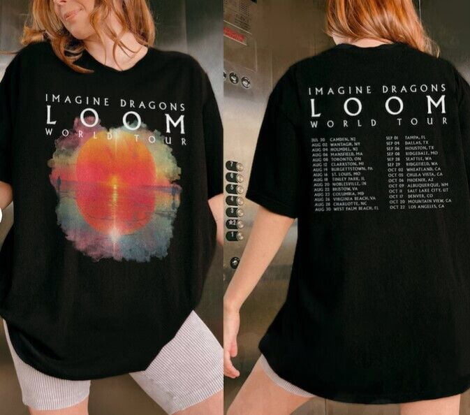 Imagine Dragons Loom World Tour 2025 T-shirt délavé groupe de Rock Hip Hop T -shirts hommes femmes coton décontracté à manches courtes t-shirts hauts  200000343