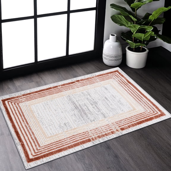 Loom & 2x3 Area Rug, Brown//, Non-shedding, Stain , Great For Living, Dining, Bedroom Spaces Suits Home Office, Bedroom, Living Space