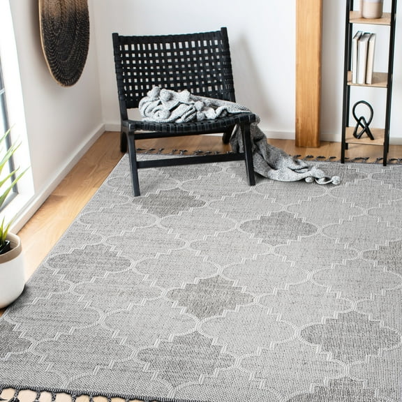 Loom & 6x9 Trellis Area Rug, White/grey, Stain , Non-shedding, Pet-, For Indoor/outdoor Spaces White/grey Stain-, And Pet Safe, Easy To Clean Carpet