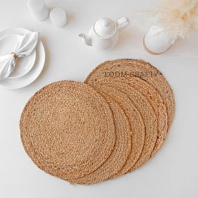 Loom Crafty Round Natural Jute Placemat, Beige, 12 Inch