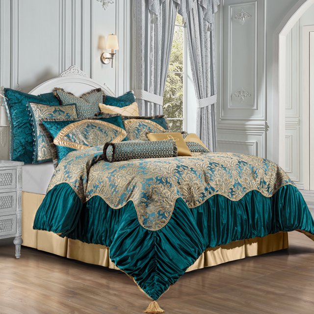Loom and Mill 11Piece Luxury Comforter Set, Ultra Soft Elegant Damask