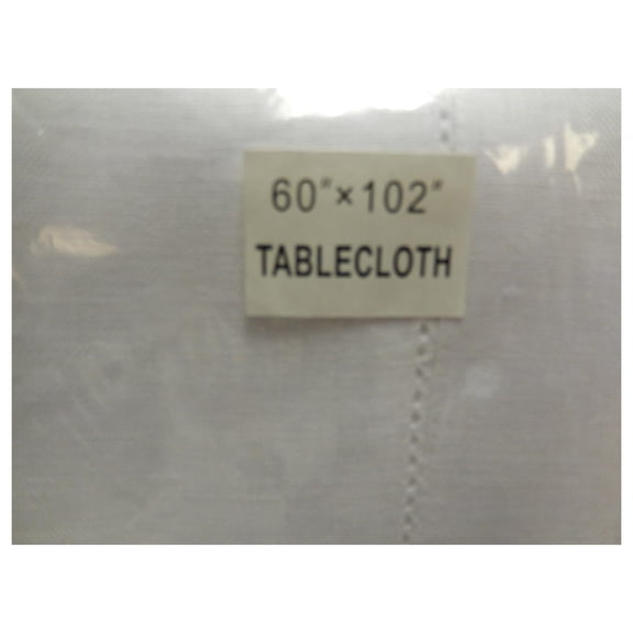 Loom State Pure Linen Hemstitch Tablecloth White 60"x 102"