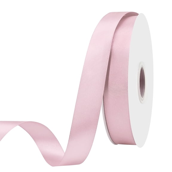 LoomJoyz 1 Inch x 100 Yards Double Face Light Pink Satin Ribbon - Gift Wrapping Weddings Wreaths Birthday Parties DIY Crafts Hair Bows Holiday Decor