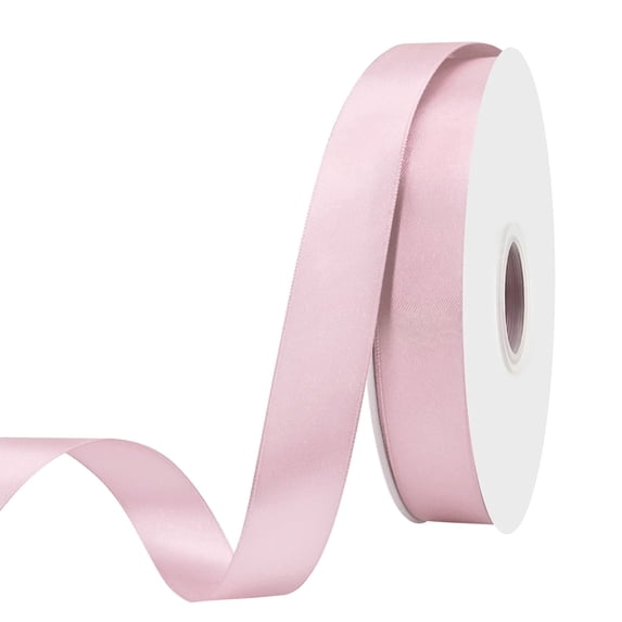 LoomJoyz 1 Inch x 100 Yards Double Face Light Pink Satin Ribbon - Gift Wrapping Weddings Wreaths Birthday Parties DIY Crafts Hair Bows Holiday Decor