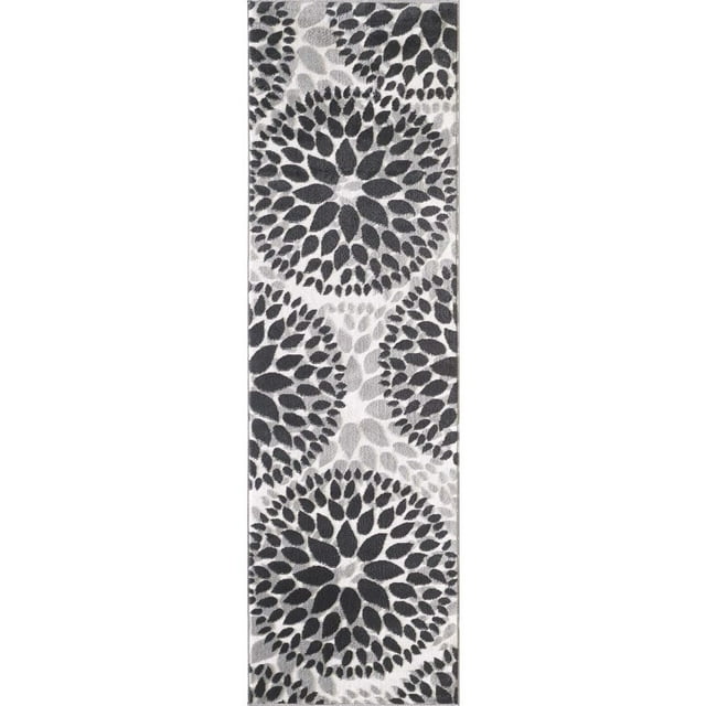 Loomaknoti Abilyte 2'2" X 7'6" Cream Floral Polypropylene Indoor Area Rug