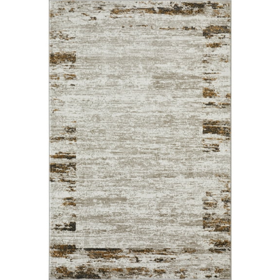 Loomaknoti Alanzo Albah 5' x 7' Beige Abstract Indoor Area Rug
