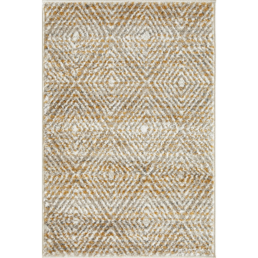 Loomaknoti Alanzo Alburnt 2' x 3' Beige Geometric Indoor Accent Rug