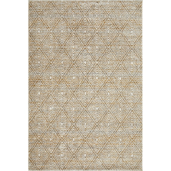 Loomaknoti Alanzo Alburnt 4' x 6' Geometric Indoor Area Rug , Beige/Cream