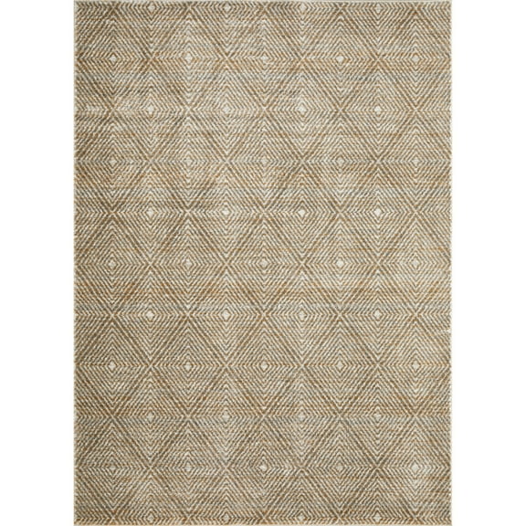 Loomaknoti Alanzo Alburnt 6' x 9' Beige Geometric Indoor Area Rug