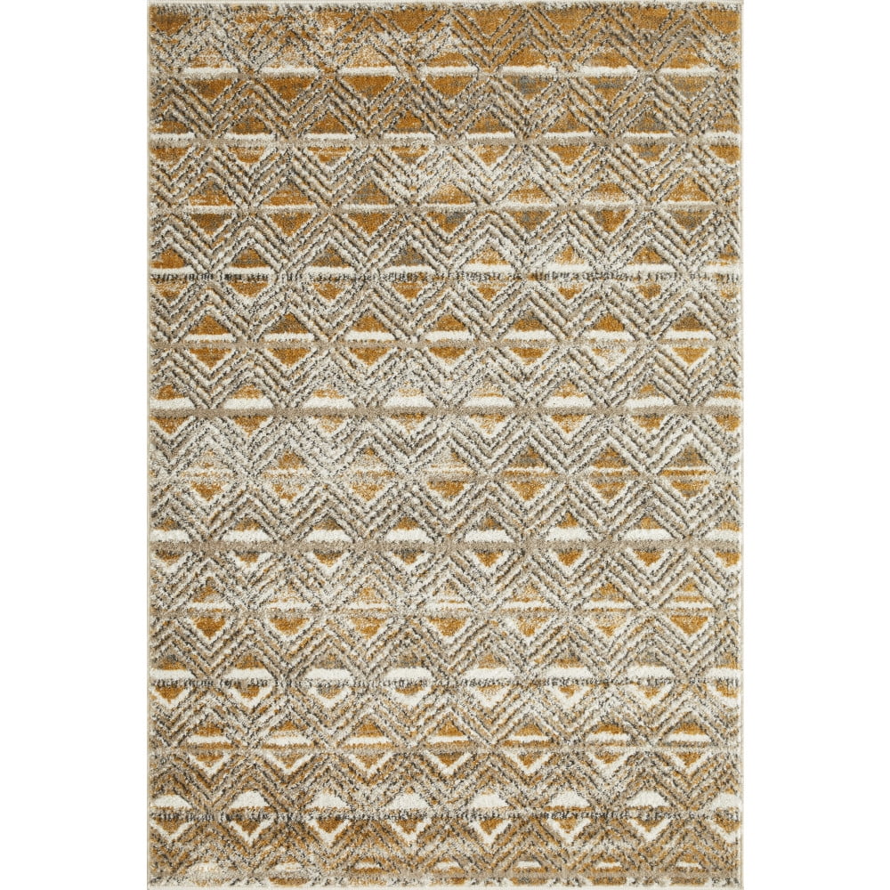 Loomaknoti Alanzo Alemza 4' x 6' Beige Geometric Indoor Area Rug