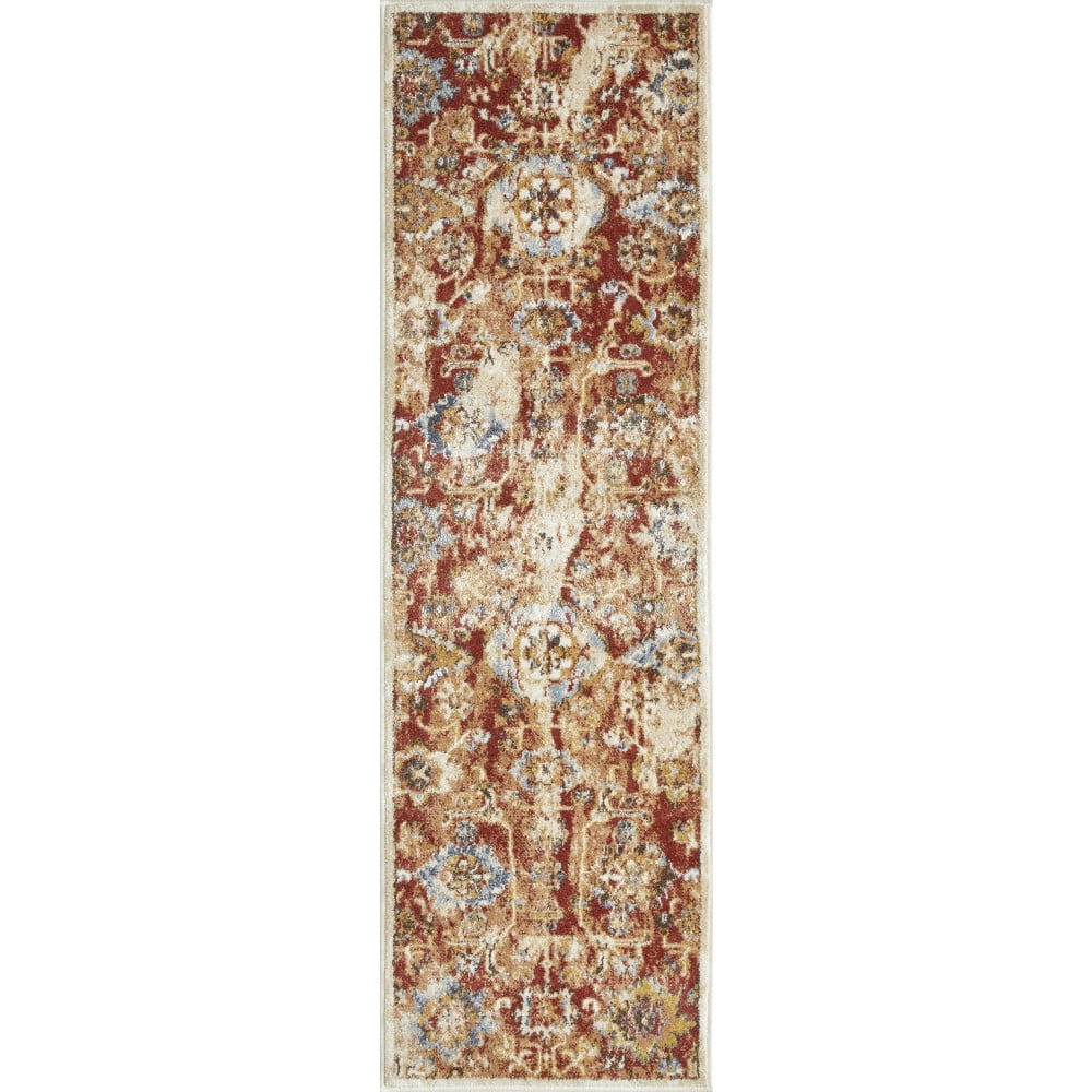 Loomaknoti Alsbrooke Amibell 2' x 7' Orange/Red Tribal Indoor Runner Rug