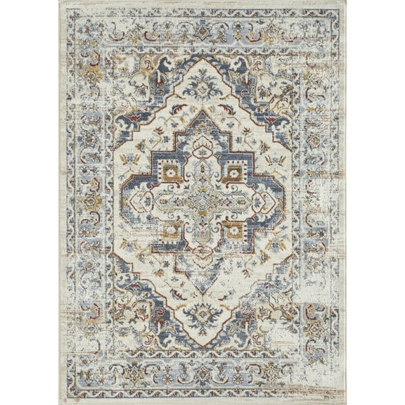 Loomaknoti Alsbrooke Bartleigh 4' x 6' Ivory Oriental Indoor Polypropylene Area Rug